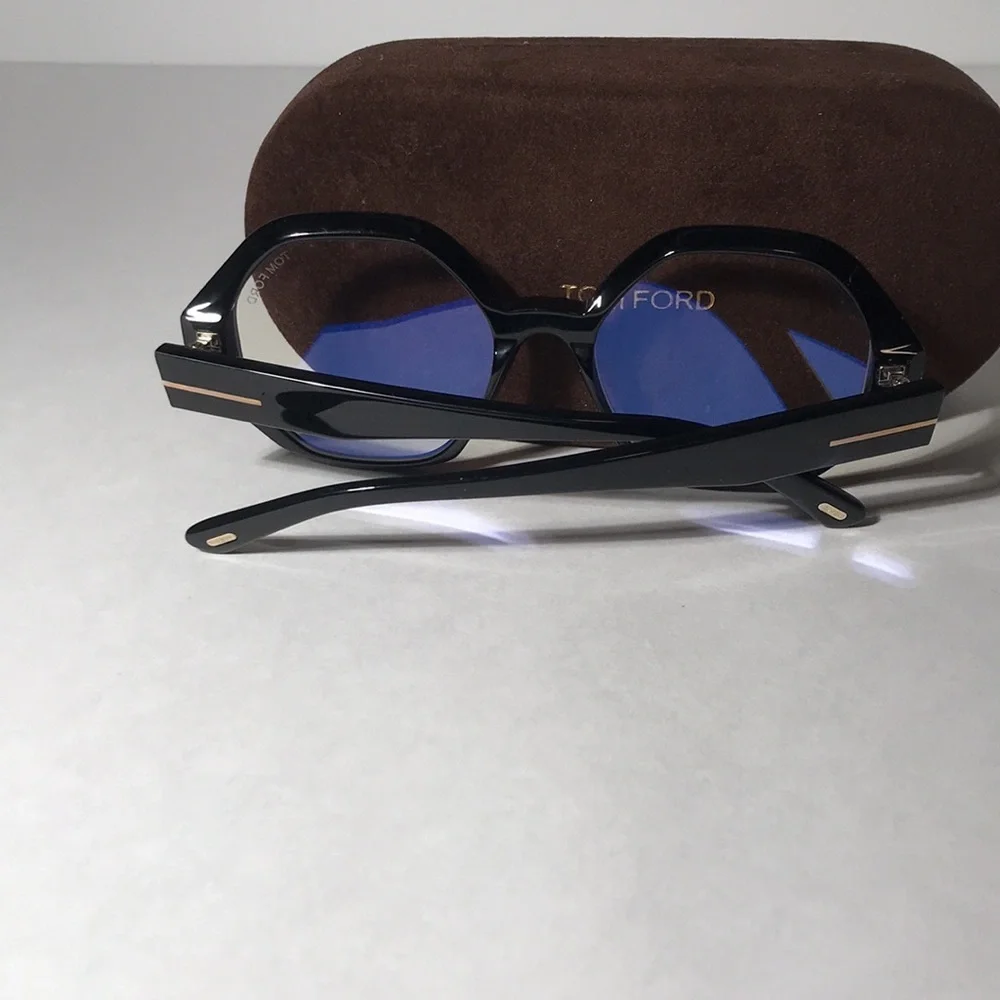 New Authentic Tom Ford TF5967-B ECO Women's Black Geometric Frame Glasses